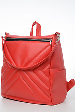 Женский стеганный рюкзак красного цвета SamBag 8045076 фото №6