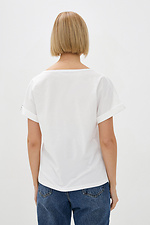 Damen-Baumwoll-T-Shirt mit patriotischer Aufschrift Garne 9000076 Foto №2