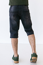 Charcoal distressed denim shorts below the knee  4009077 photo №7