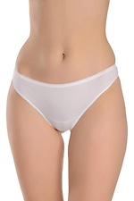 Women's white cotton mid-rise Brazilian panties ORO 4027077 photo №1