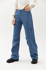 High rise BAGGI cotton wide leg cargo pants with large pockets Garne 3040078 photo №1