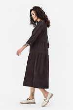 AUCHE corduroy dress in graphite color with ruffles Garne 3042078 photo №4