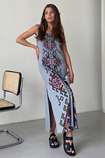 Długa sukienka z dżerseju w stylu etnicznym z rozcięciem po bokach NENKA 3103078 zdjęcie №1