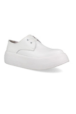 White Leather Platform Sneakers Forester 4203078 photo №1