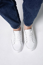 Women's leather white sneakers  4206078 photo №2