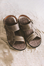 Letnie sandały męskie skórzane Bonis Original 25 brązowe  8018078 zdjęcie №1