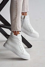 White winter sneakers made of genuine leather  8019078 photo №1