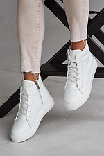 White winter sneakers made of genuine leather  8019078 photo №2