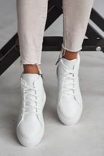 White winter sneakers made of genuine leather  8019078 photo №3
