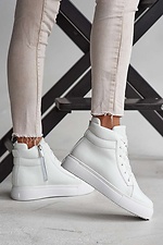 White winter sneakers made of genuine leather  8019078 photo №4
