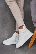 White winter sneakers made of genuine leather  8019078 photo №7