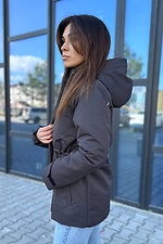 Straight-cut jacket with a graphite-colored drawstring. AllReal 8042078 photo №5