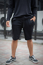 Cotton black shorts with reflective knee length Without 8048078 photo №2