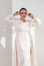 Атласна сукня NABILL з розрізом пудрового кольору Garne 3041079 фото №5