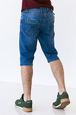 Light blue distressed denim shorts below the knee  4009079 photo №8