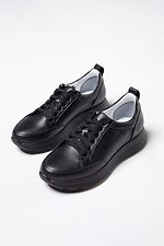 Women's leather black sneakers  4206079 photo №1