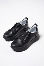 Schwarze Damen-Sneaker aus Leder 4206079 Foto №1