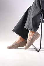 Klassische Damen-Wildlederschuhe, beige 4207079 Foto №1