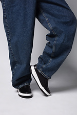 Damen-Slipper aus schwarzem Leder 4206080 Foto №3