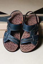 Męskie skórzane sandały letnie Bonis Original 25 niebieskie  8018080 zdjęcie №2