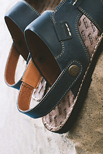 Męskie skórzane sandały letnie Bonis Original 25 niebieskie  8018080 zdjęcie №3