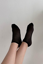 A set of three pairs of short nylon socks with footprints in black, 20 denier  8055080 photo №1