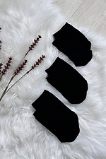A set of three pairs of short nylon socks with footprints in black, 20 denier  8055080 photo №2