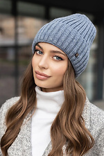 Gestrickte Damen-Mikrofleece-Mütze Olesya, Jeans 4051081 Foto №1