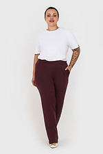 Classic tapered trousers with creases in burgundy Garne 3041082 photo №3