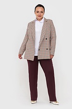 Classic tapered trousers with creases in burgundy Garne 3041082 photo №4