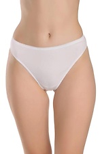Cotton women's panties thong white high waist ORO 4027082 photo №1