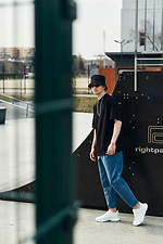 Синие джинсы бананы оверсайз зауженные TUR WEAR 8037082 фото №2