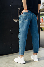 Синие джинсы бананы оверсайз зауженные TUR WEAR 8037082 фото №11