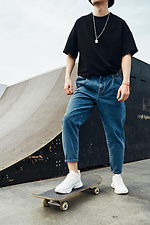 Синие джинсы бананы оверсайз зауженные TUR WEAR 8037082 фото №17