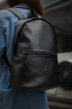 Black youth leatherette backpack Without 8048082 photo №2