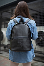Black youth leatherette backpack Without 8048082 photo №4