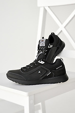 Подростковые кроссовки кожаные весенне-осенние черные  2505083 фото №2