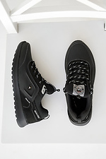 Teenage leather sneakers spring-autumn black  2505083 photo №5