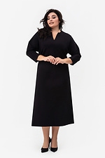 Klassisches schwarzes Damenkleid in A-Linie mit kurzen Ärmeln Garne 3042083 Foto №1