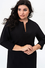 Жіноча класична сукня чорного кольору А-силуету з укороченими рукавами Garne 3042083 фото №5