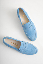 Женские синие замшевые туфли.  4206083 фото №4