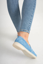Женские синие замшевые туфли.  4206083 фото №5