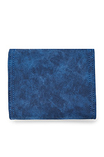 Синій маленький гаманець із замші з металевим декором  4516083 фото №2