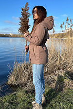 Куртка прямого крою з утяжкою бежевого кольору AllReal 8042083 фото №2