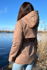 Straight-cut jacket with a beige drawstring. AllReal 8042083 photo №5