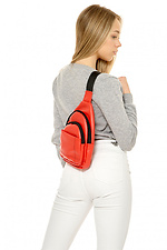 Маленькая сумка через плечо слинг красного цвета на широком ремешке SamBag 8045083 фото №3