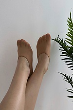 Pack of 3 pairs of 20 denier nylon footprints in beige  8055083 photo №1