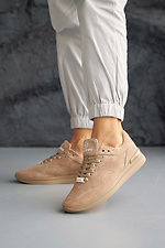 Damen-Sneakers aus Wildleder Frühling-Herbst-Beige 2505084 Foto №3