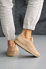 Damen-Sneakers aus Wildleder Frühling-Herbst-Beige 2505084 Foto №6