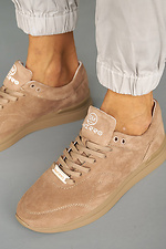 Damen-Sneakers aus Wildleder Frühling-Herbst-Beige 2505084 Foto №7